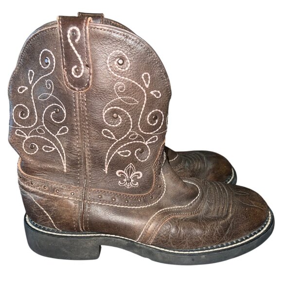 Justin Gypsy Western Cowboy Boots Size 10B Leather Upper embroidery - Picture 6 of 7